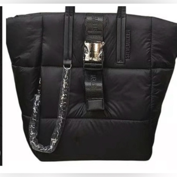 Steve Madden Quilted Black BChaser Tote Bag - Picture 1 of 2